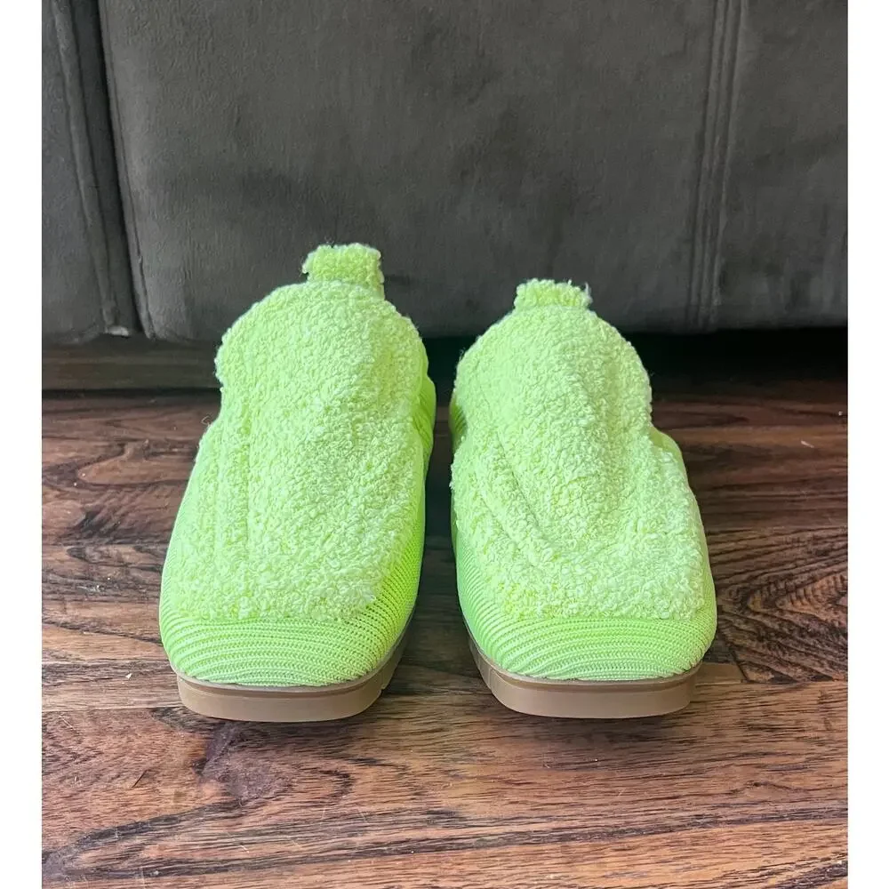 $1095 NIB Bottega Veneta Men's Lime Green Terry Cloth Knit Slip-On Loafers 41(8)